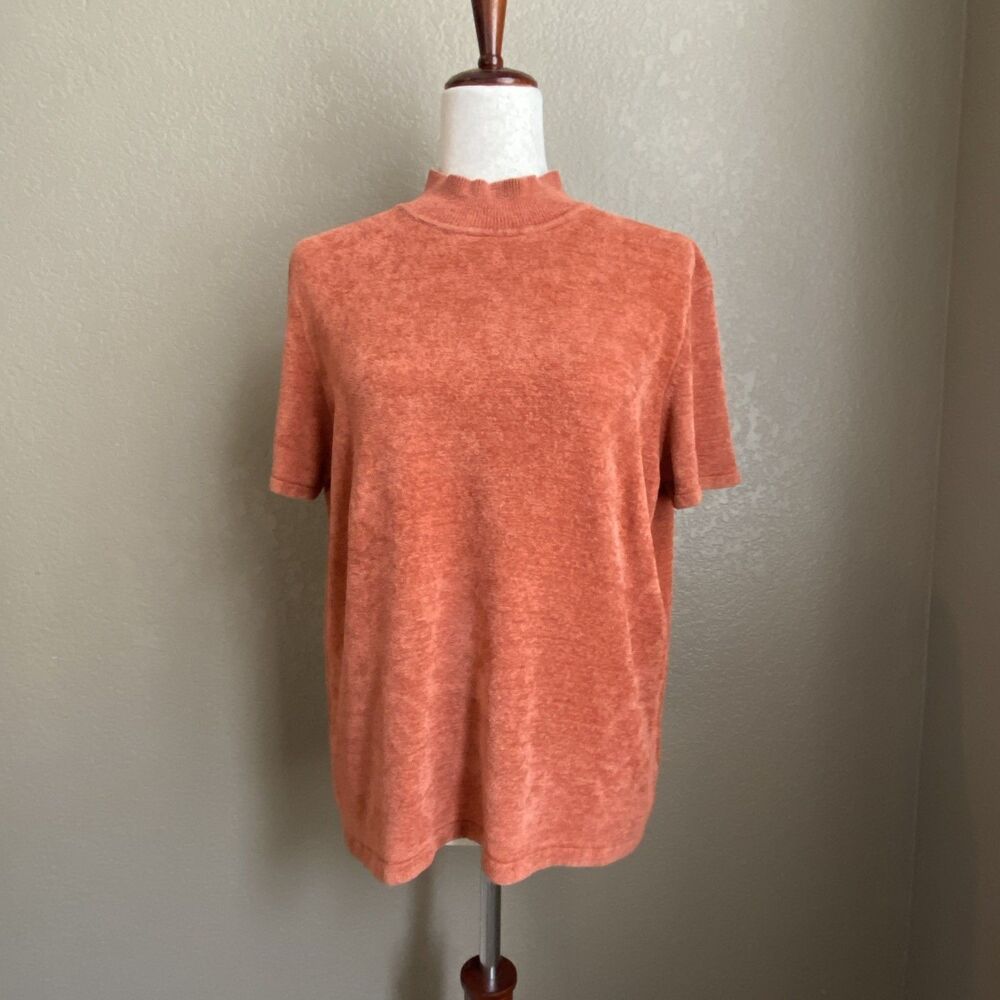 Jones New York Country Silk Blend Short Sleeve Sweater Women's XL